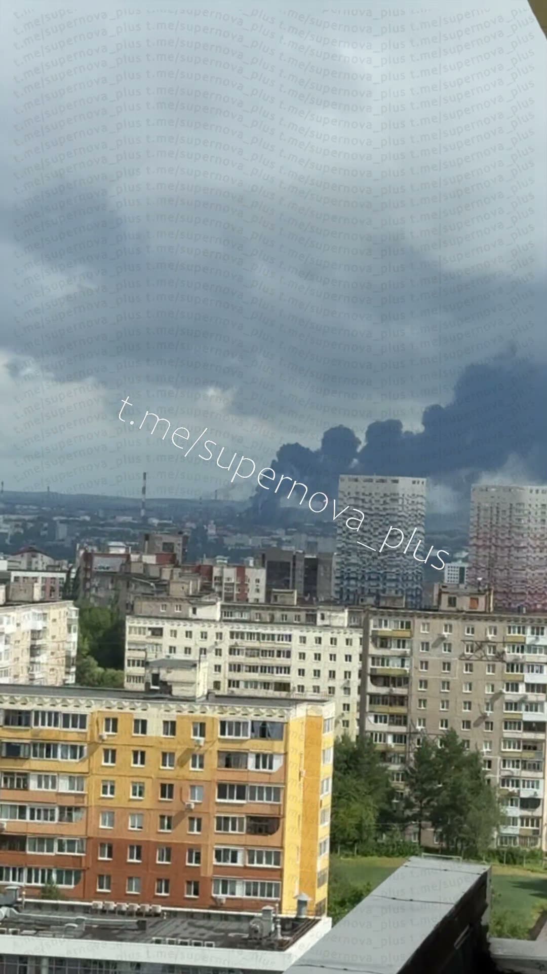 Oil refinery is reportedly on fire after drones strikes in Ufa