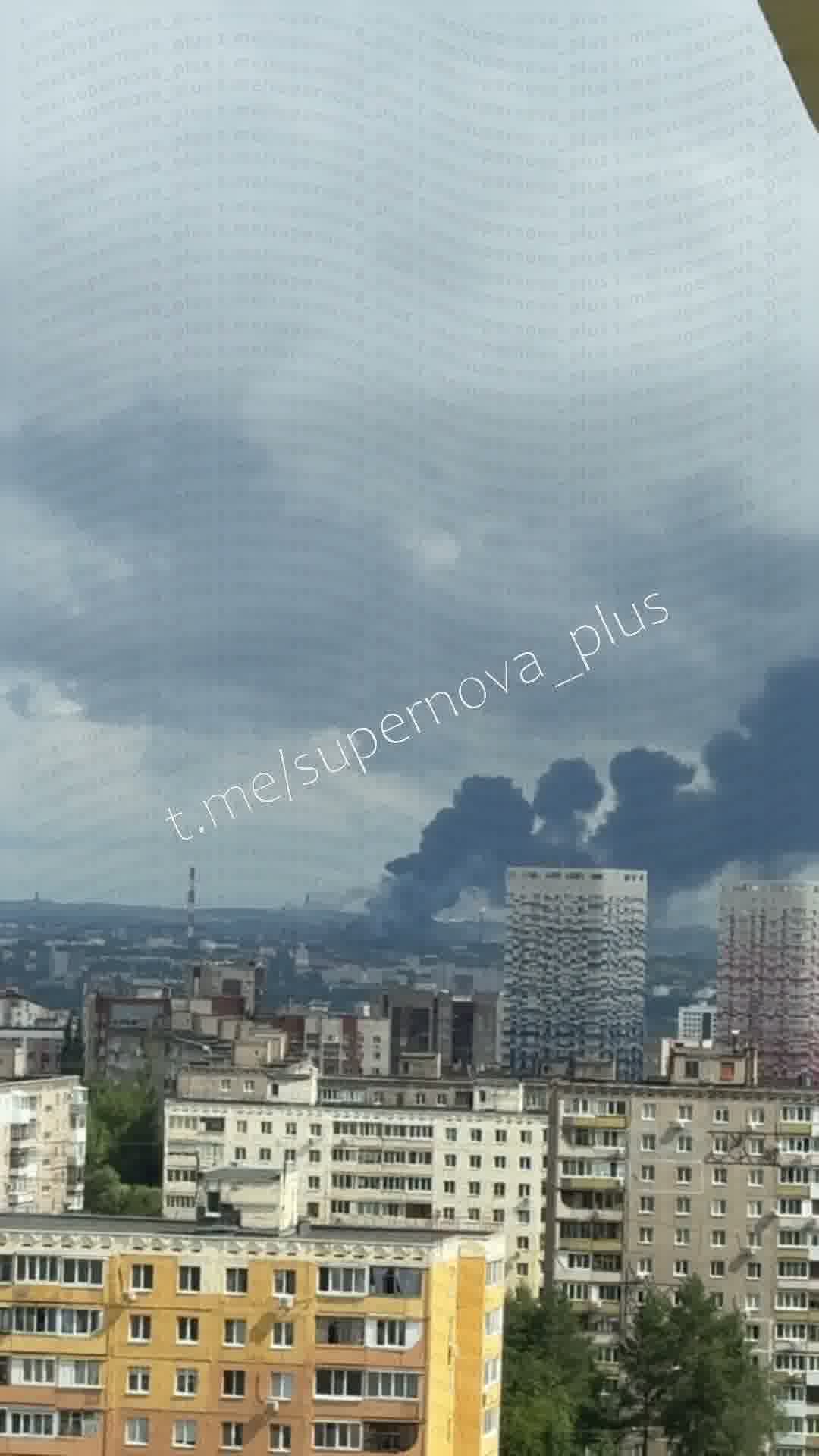 Oil refinery is reportedly on fire after drones strikes in Ufa