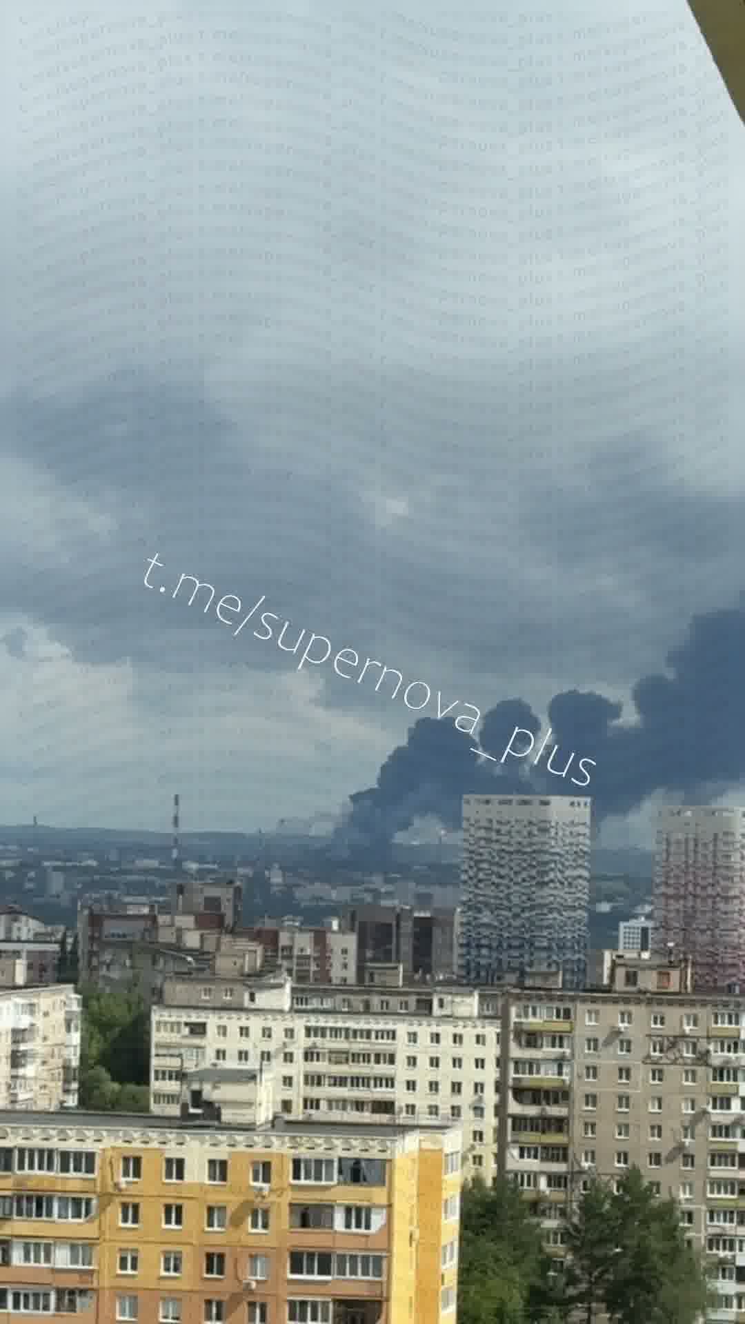 Oil refinery is reportedly on fire after drones strikes in Ufa