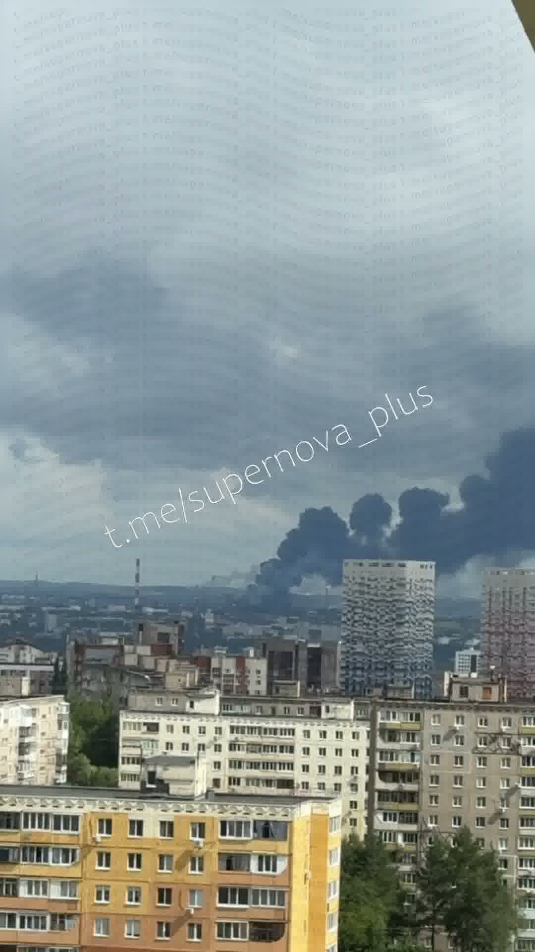 Oil refinery is reportedly on fire after drones strikes in Ufa