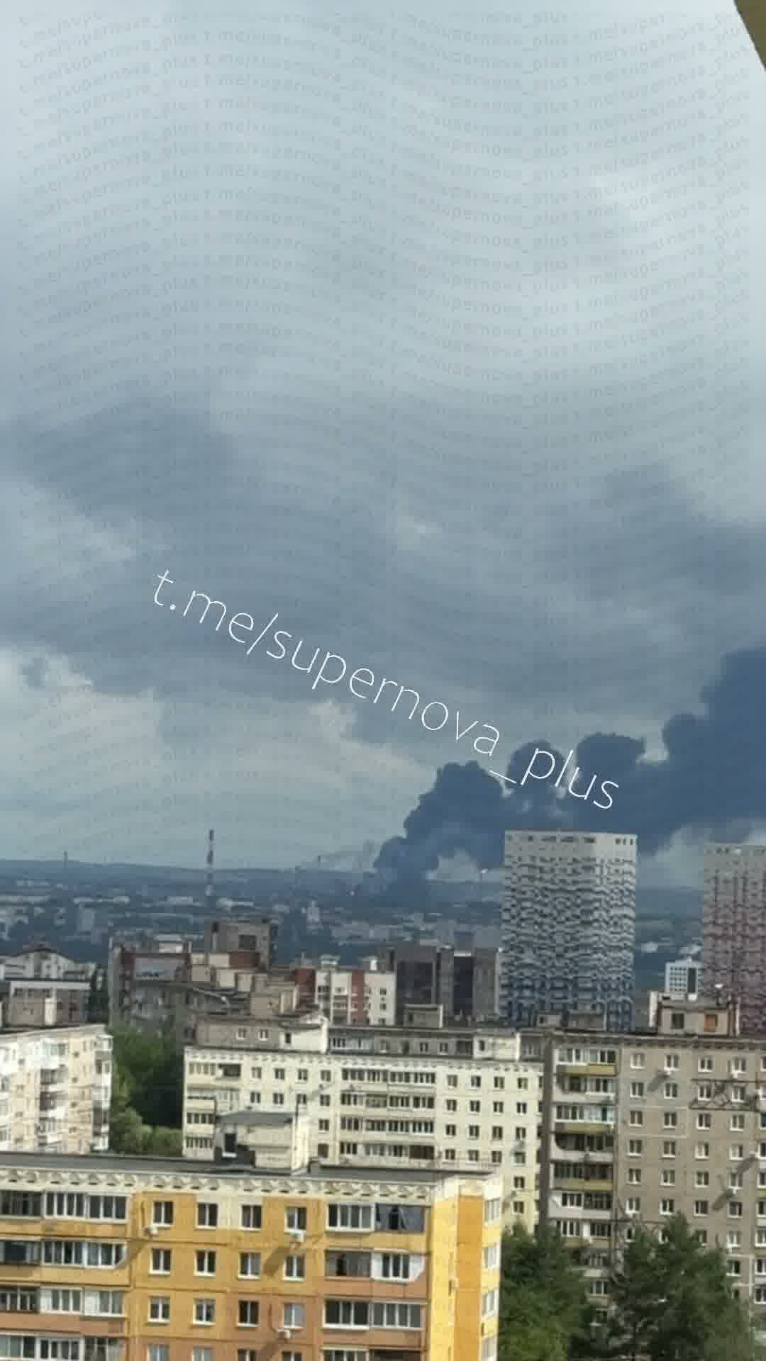 Oil refinery is reportedly on fire after drones strikes in Ufa