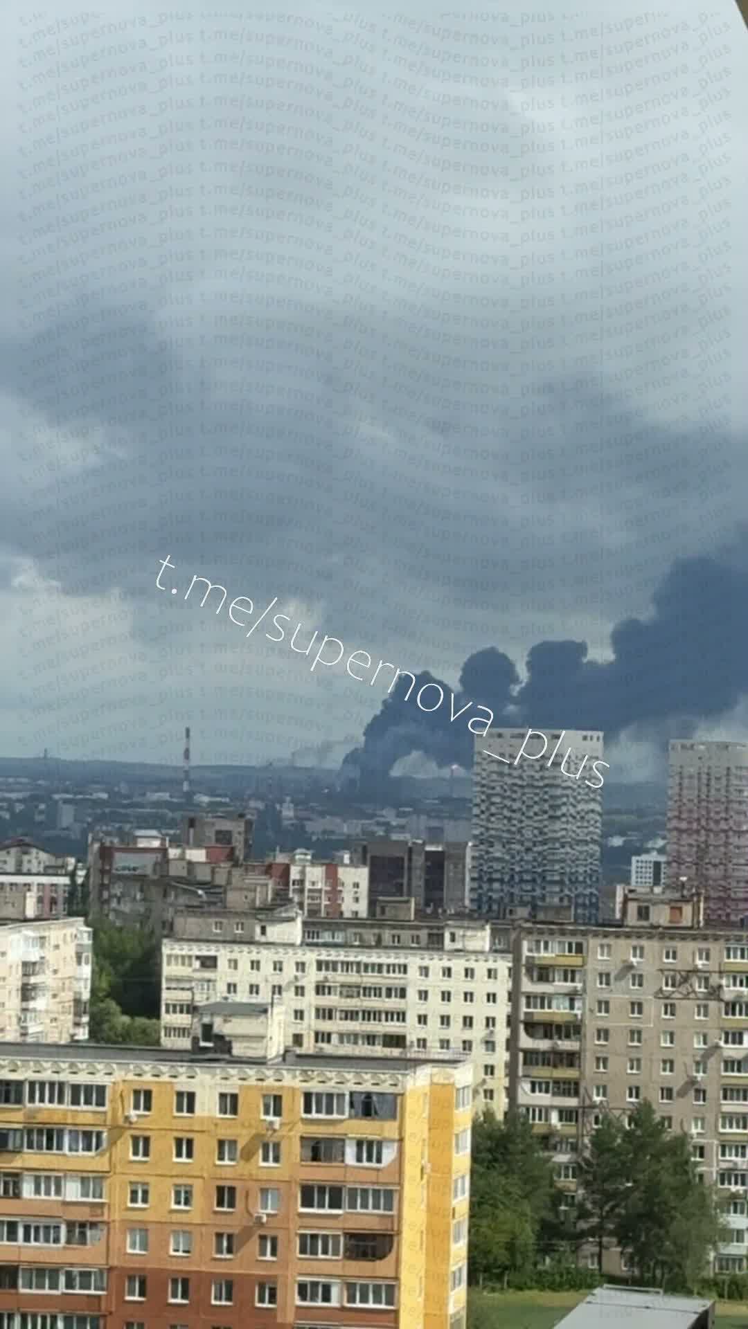 Oil refinery is reportedly on fire after drones strikes in Ufa