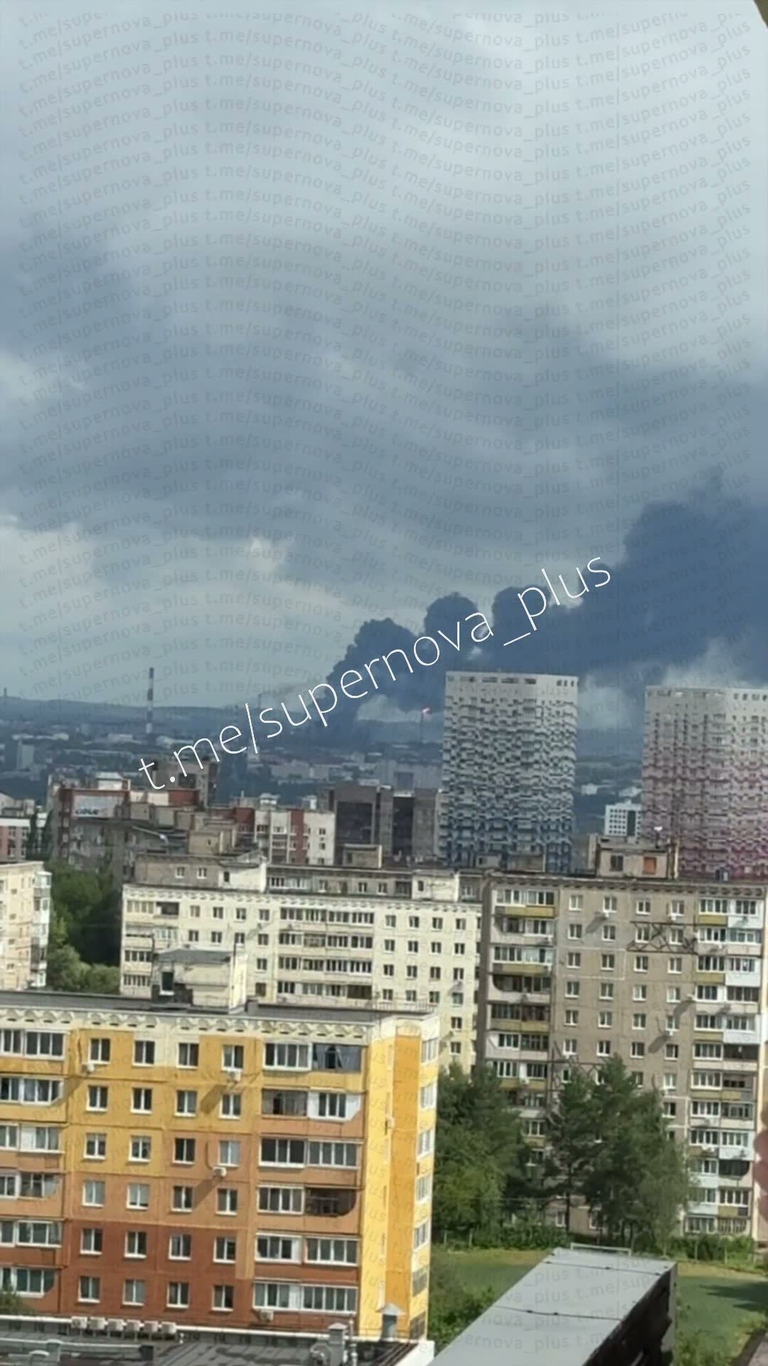 Oil refinery is reportedly on fire after drones strikes in Ufa