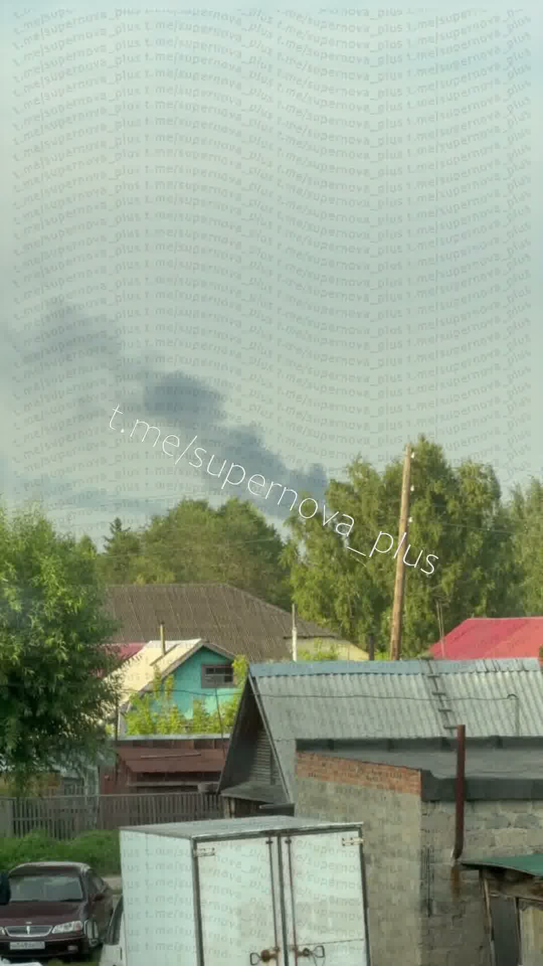 Smoke is rising at the oil refinery in Omsk after explosions