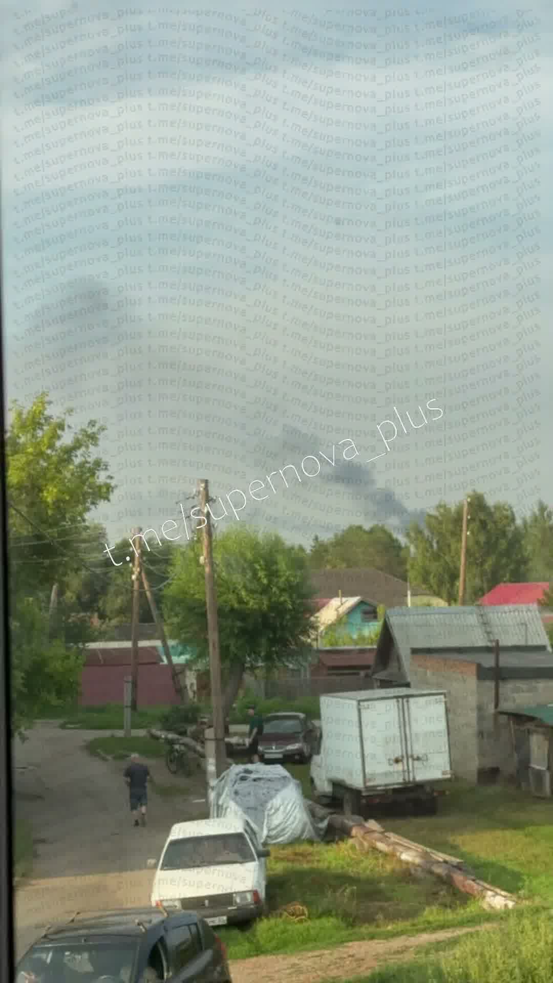 Smoke is rising at the oil refinery in Omsk after explosions