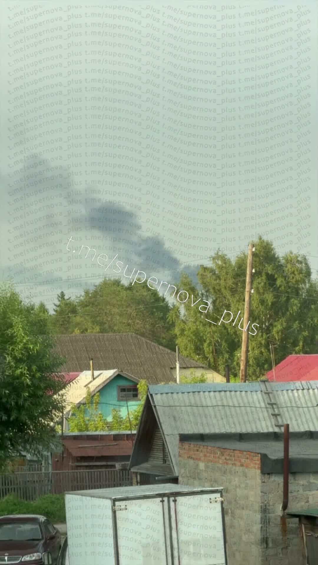 Smoke is rising at the oil refinery in Omsk after explosions