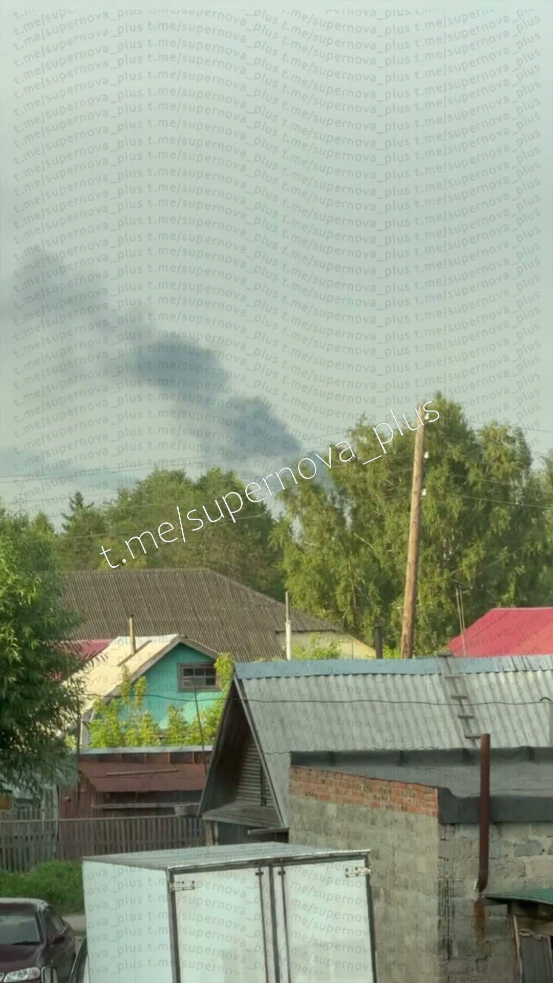 Smoke is rising at the oil refinery in Omsk after explosions