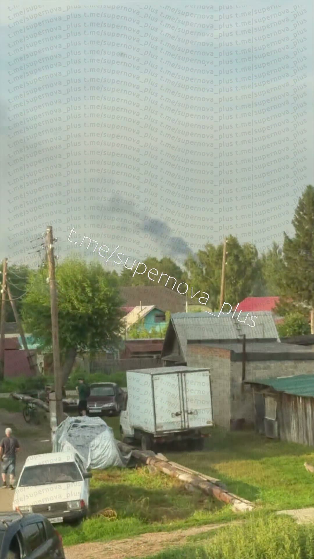 Smoke is rising at the oil refinery in Omsk after explosions