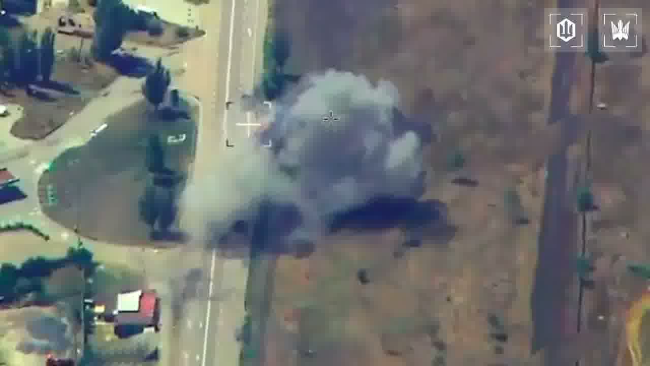 Video of Ukrainian drones strikes at the column of fuel trucks on the route to Crimea