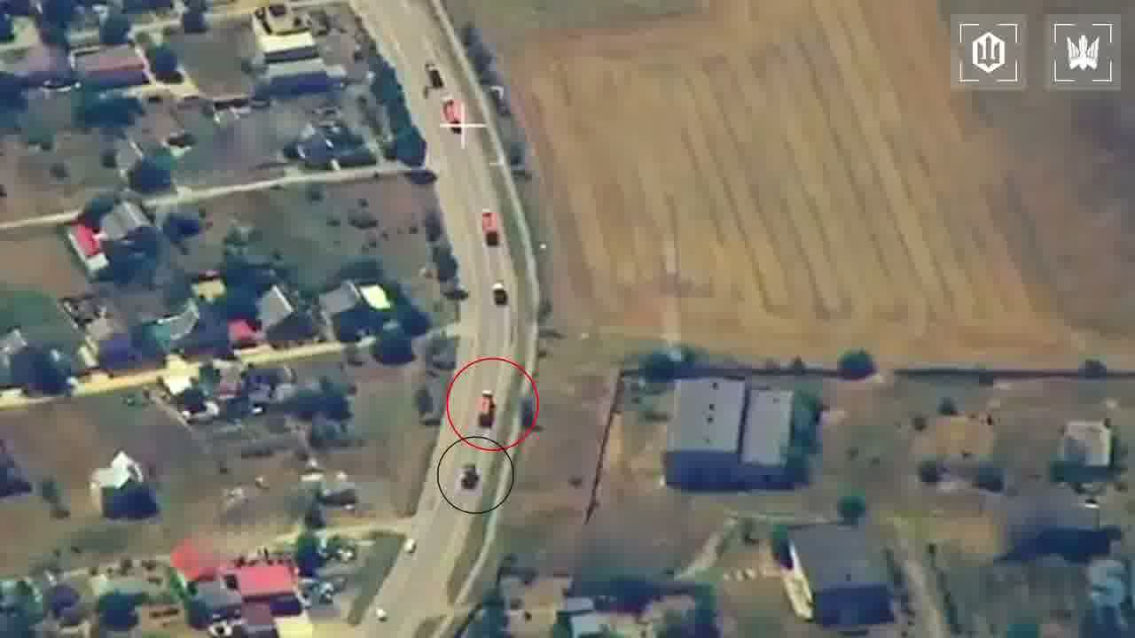 Video of Ukrainian drones strikes at the column of fuel trucks on the route to Crimea