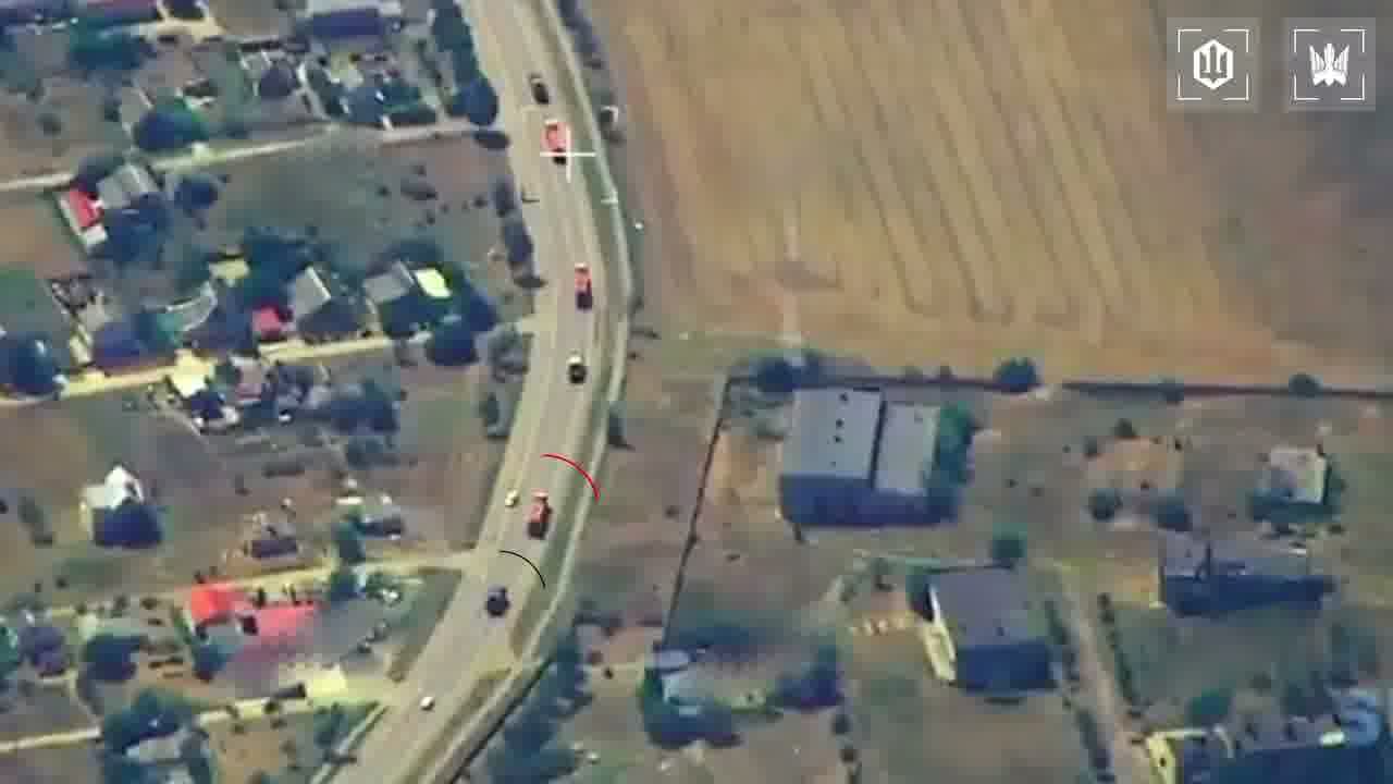 Video of Ukrainian drones strikes at the column of fuel trucks on the route to Crimea