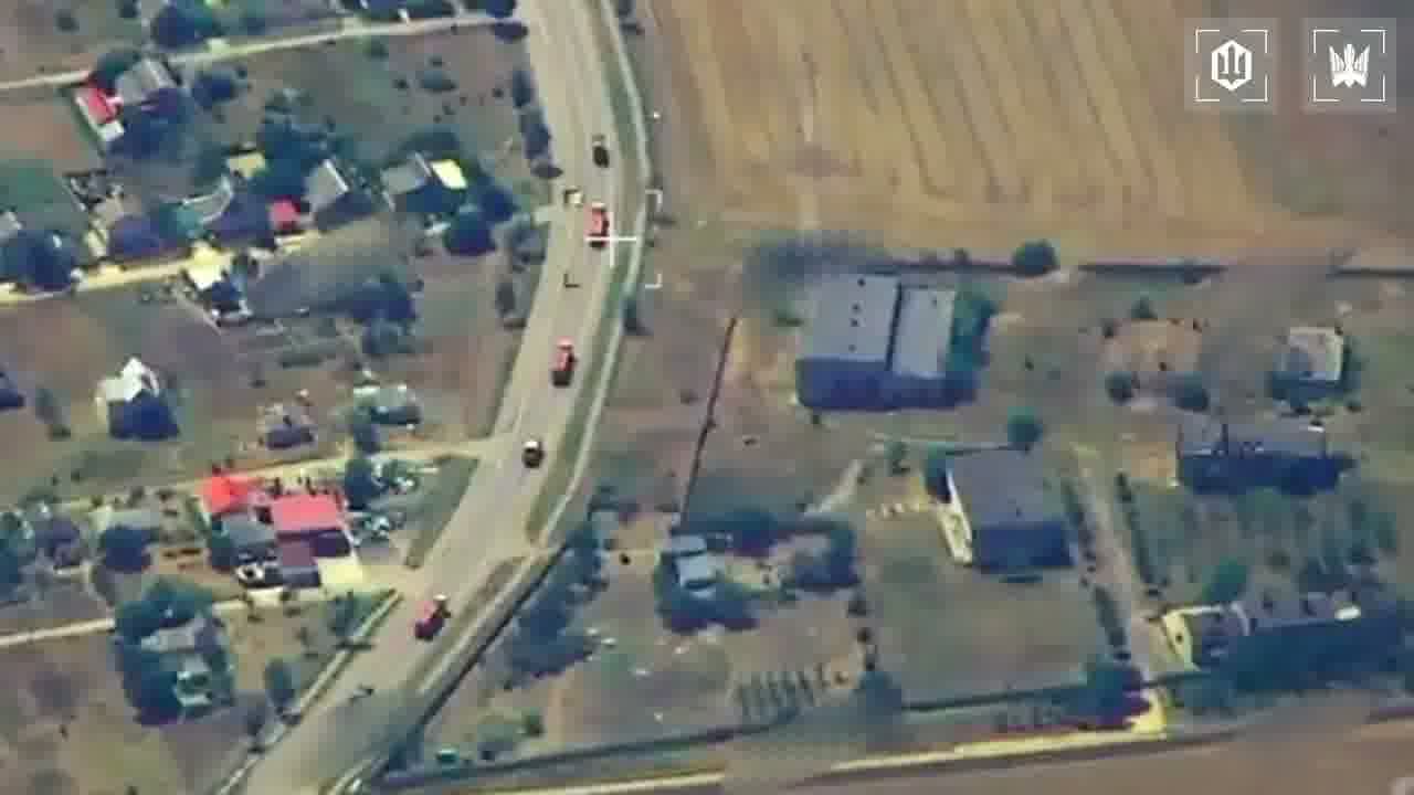 Video of Ukrainian drones strikes at the column of fuel trucks on the route to Crimea