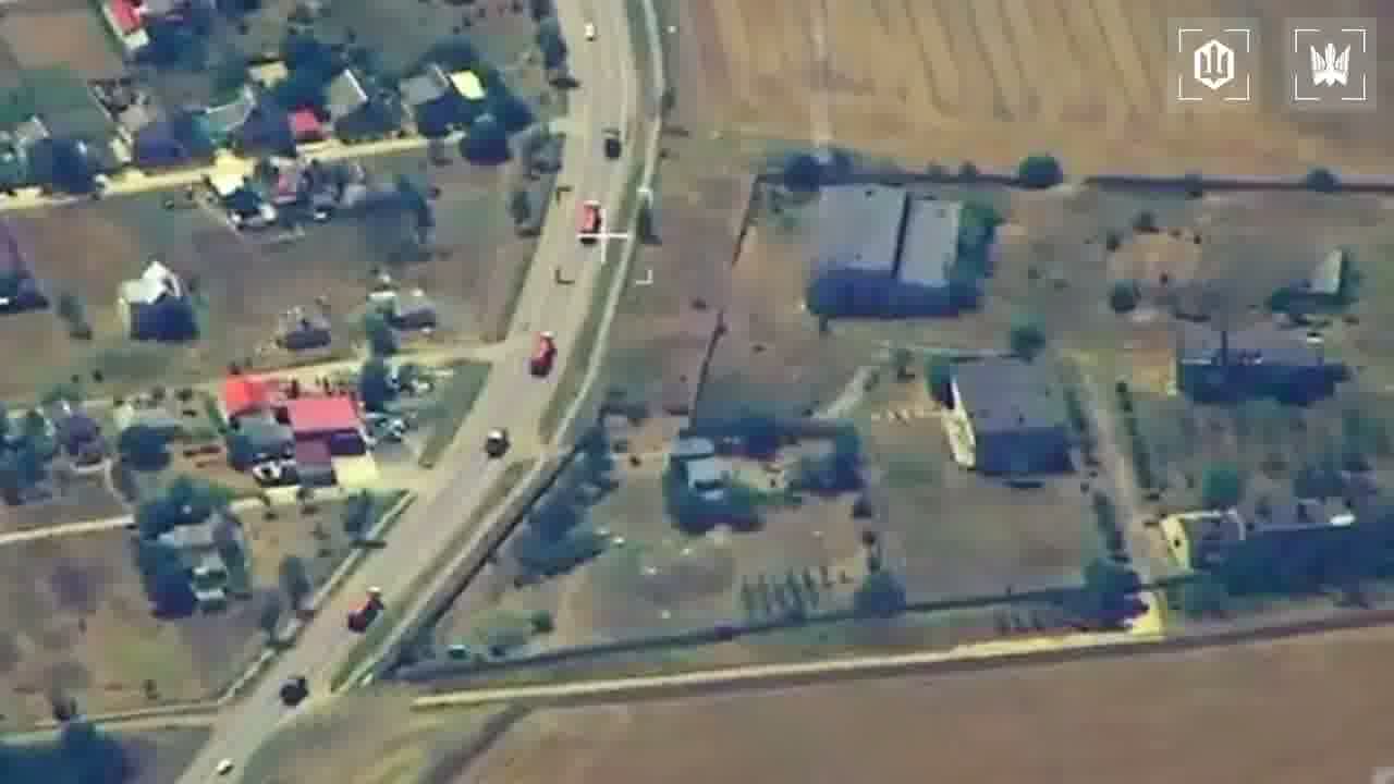 Video of Ukrainian drones strikes at the column of fuel trucks on the route to Crimea