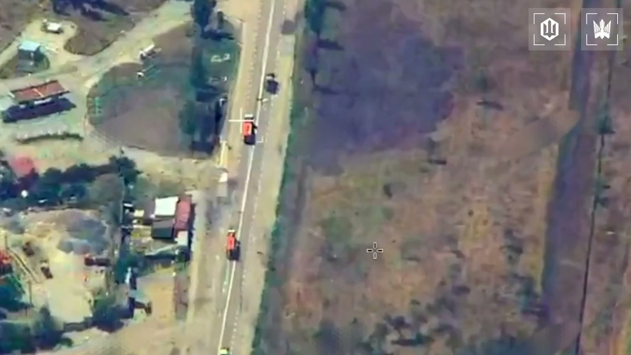 Video of Ukrainian drones strikes at the column of fuel trucks on the route to Crimea