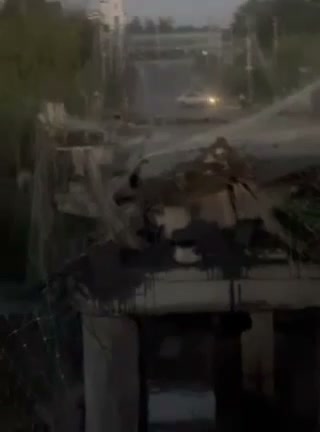 Russian aviation bombed Cherevkivka bridge in Sloviansk
