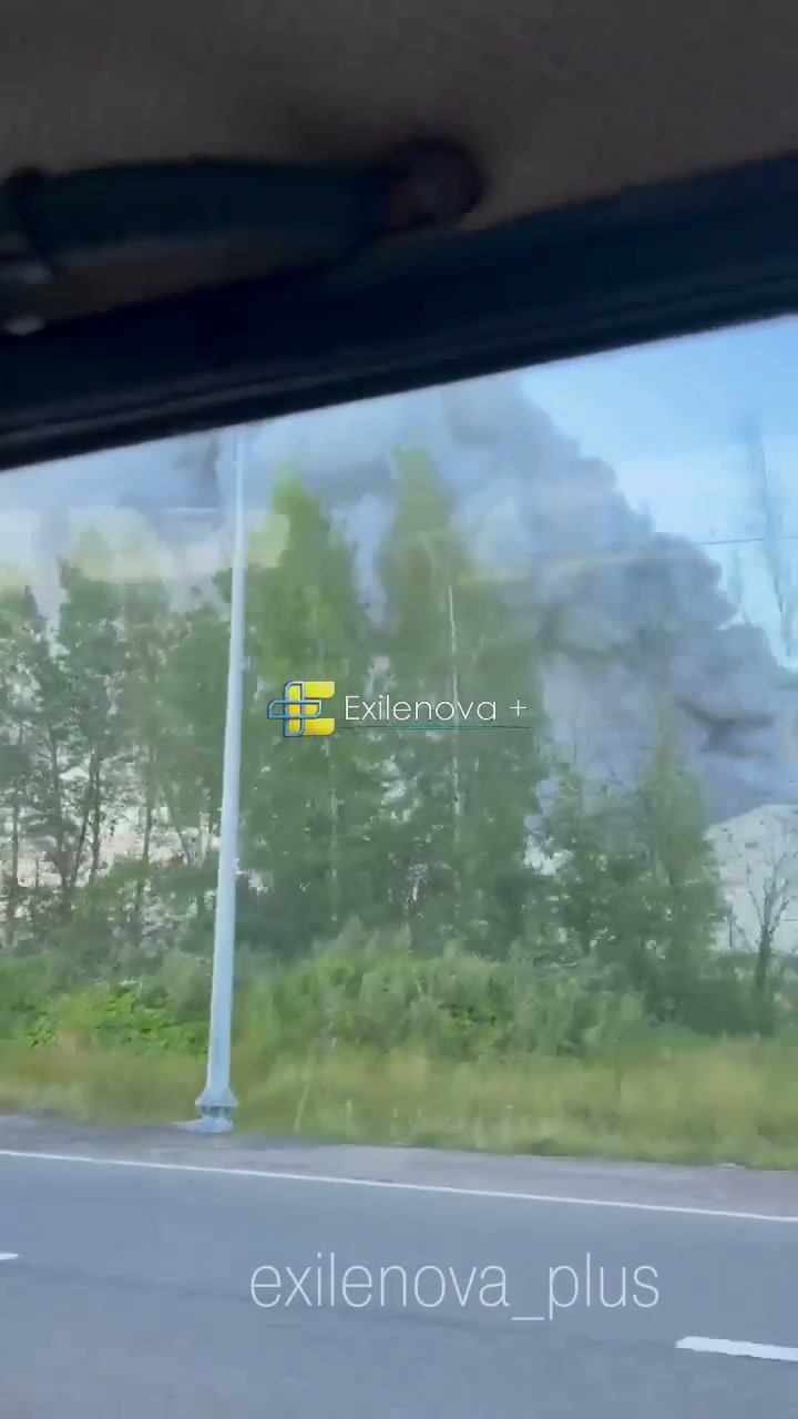 Warehouses on fire near Krasnyi Bor in Leningrad region