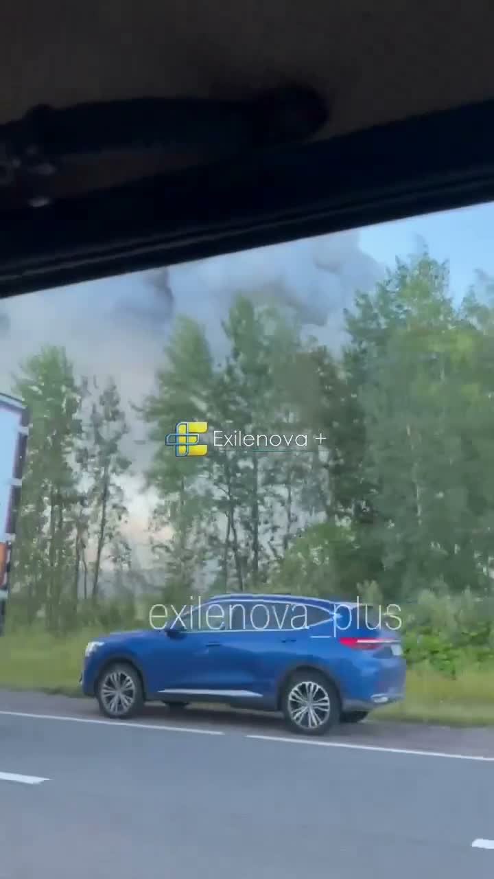 Warehouses on fire near Krasnyi Bor in Leningrad region