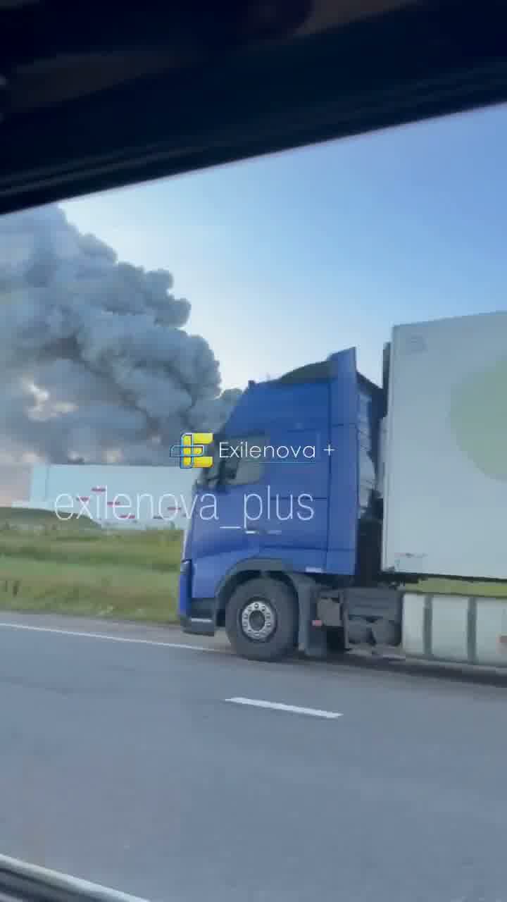 Warehouses on fire near Krasnyi Bor in Leningrad region