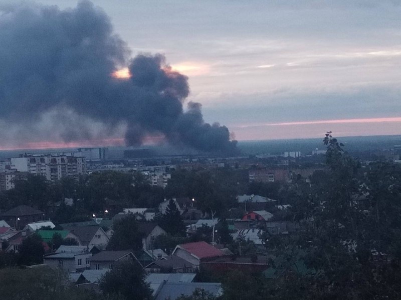 Smoke is rising after missile strike in Samara