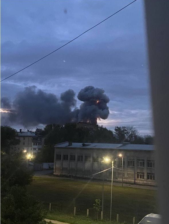 Smoke is rising after missile strike in Samara