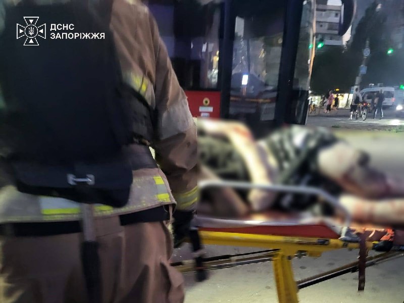 3 people wounded as result of Russian drone strike at the bus in Zaporizhzhia