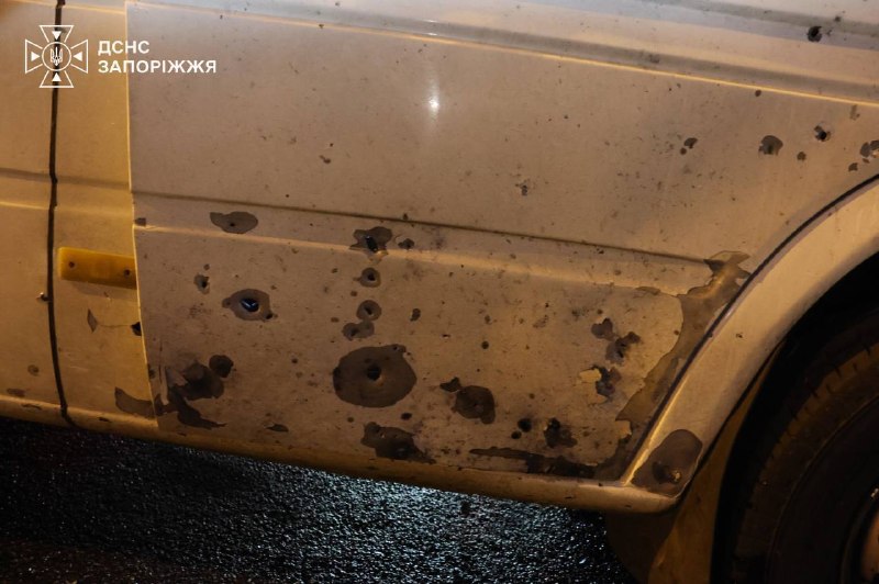 3 people wounded as result of Russian drone strike at the bus in Zaporizhzhia