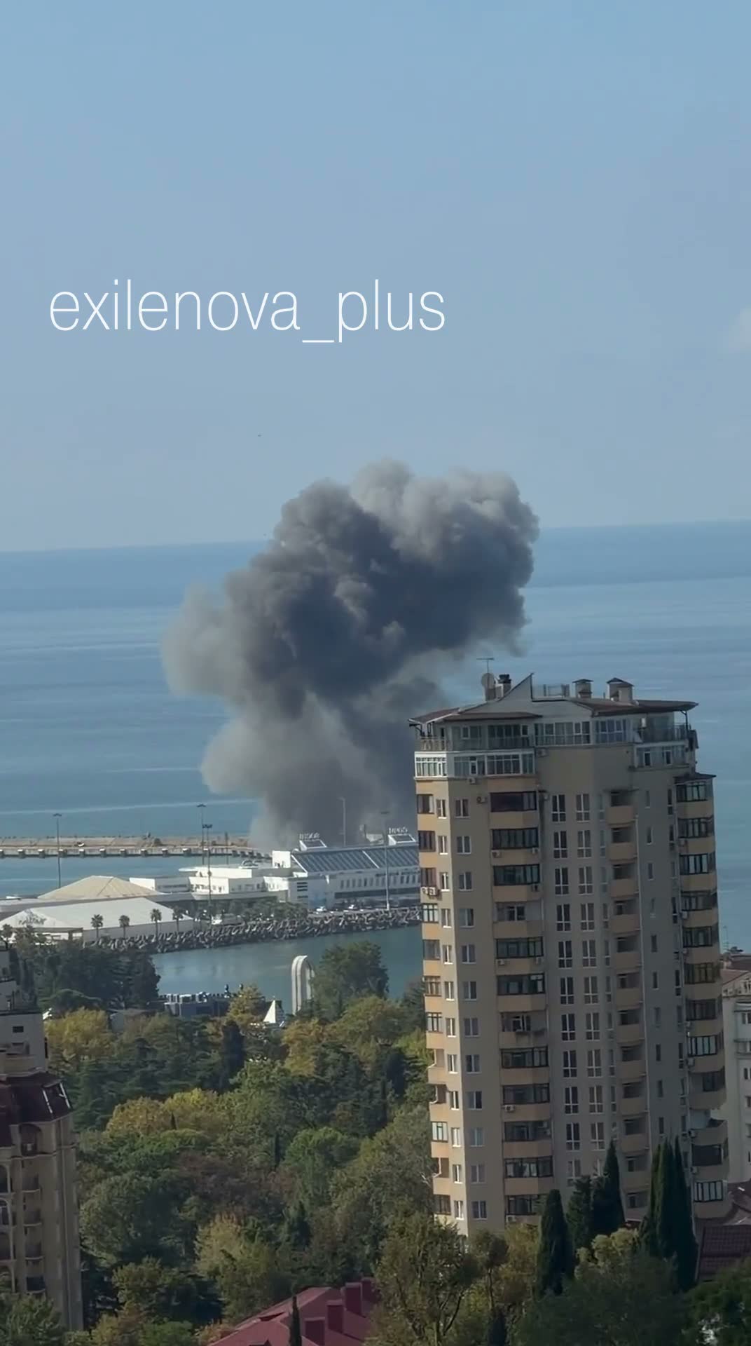 Explosions were reported at port in Sochi