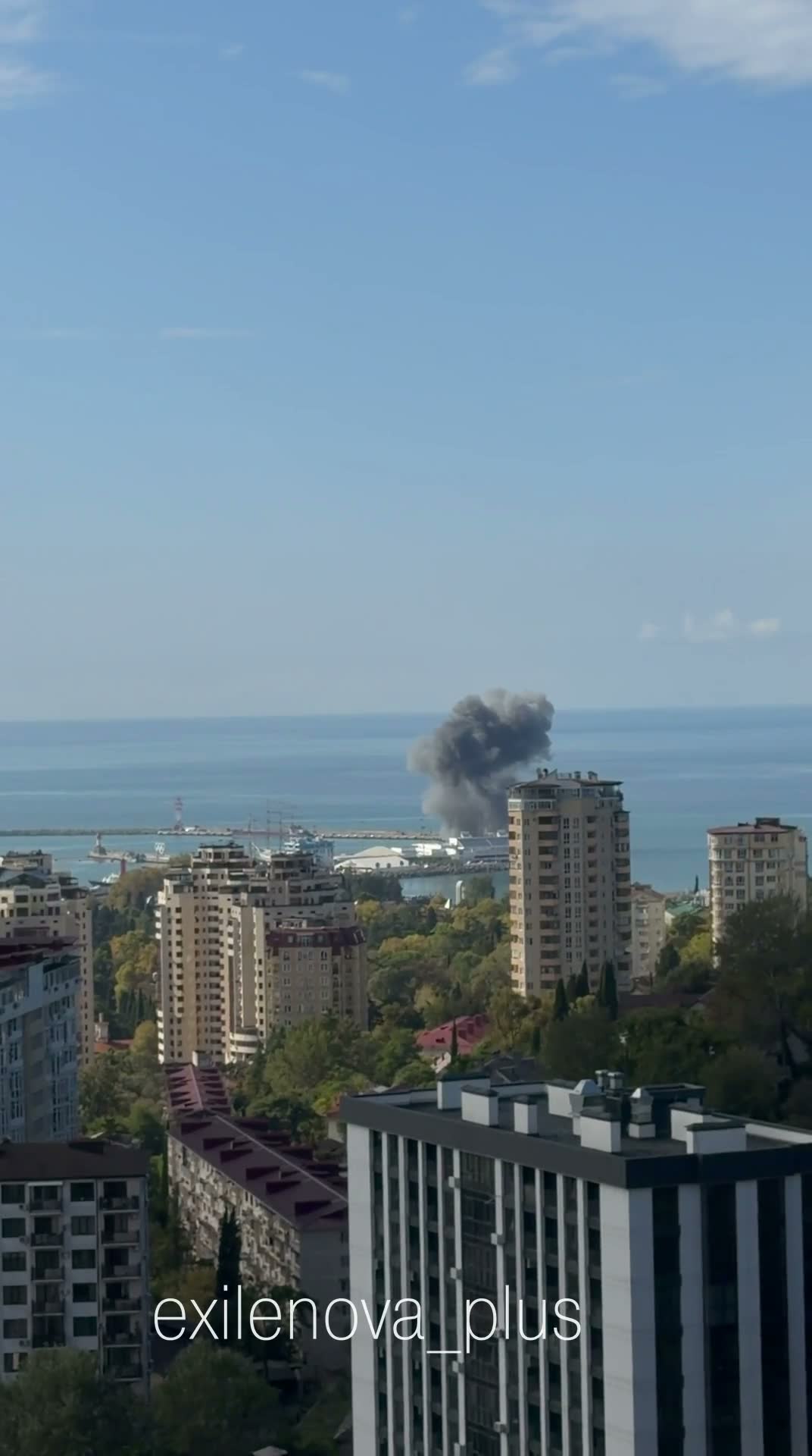 Explosions were reported at port in Sochi