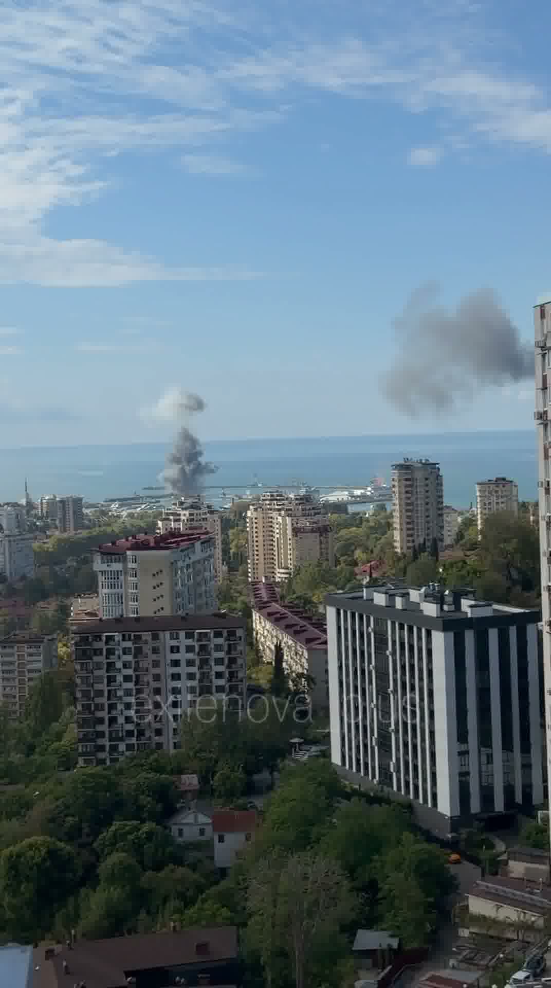 Explosions were reported at port in Sochi