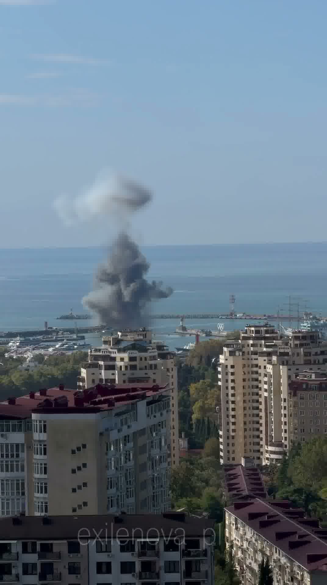 Explosions were reported at port in Sochi