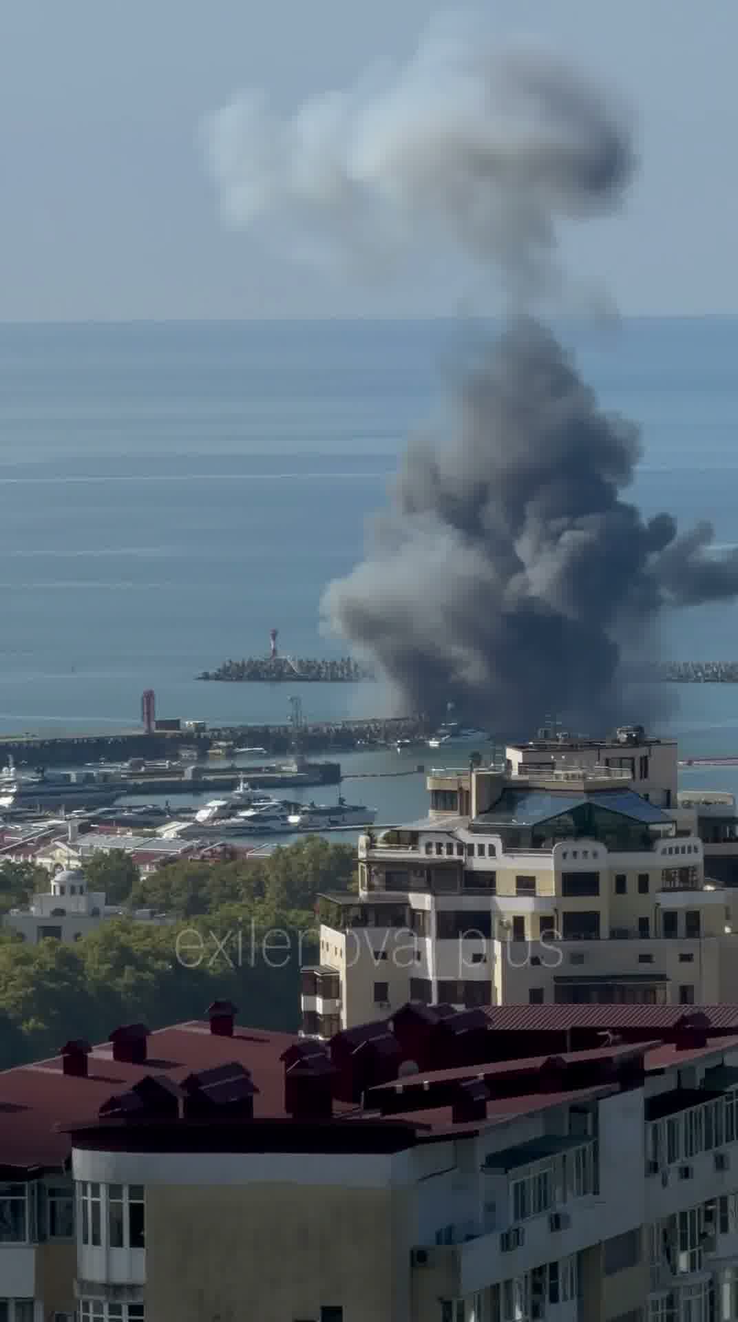 Explosions were reported at port in Sochi