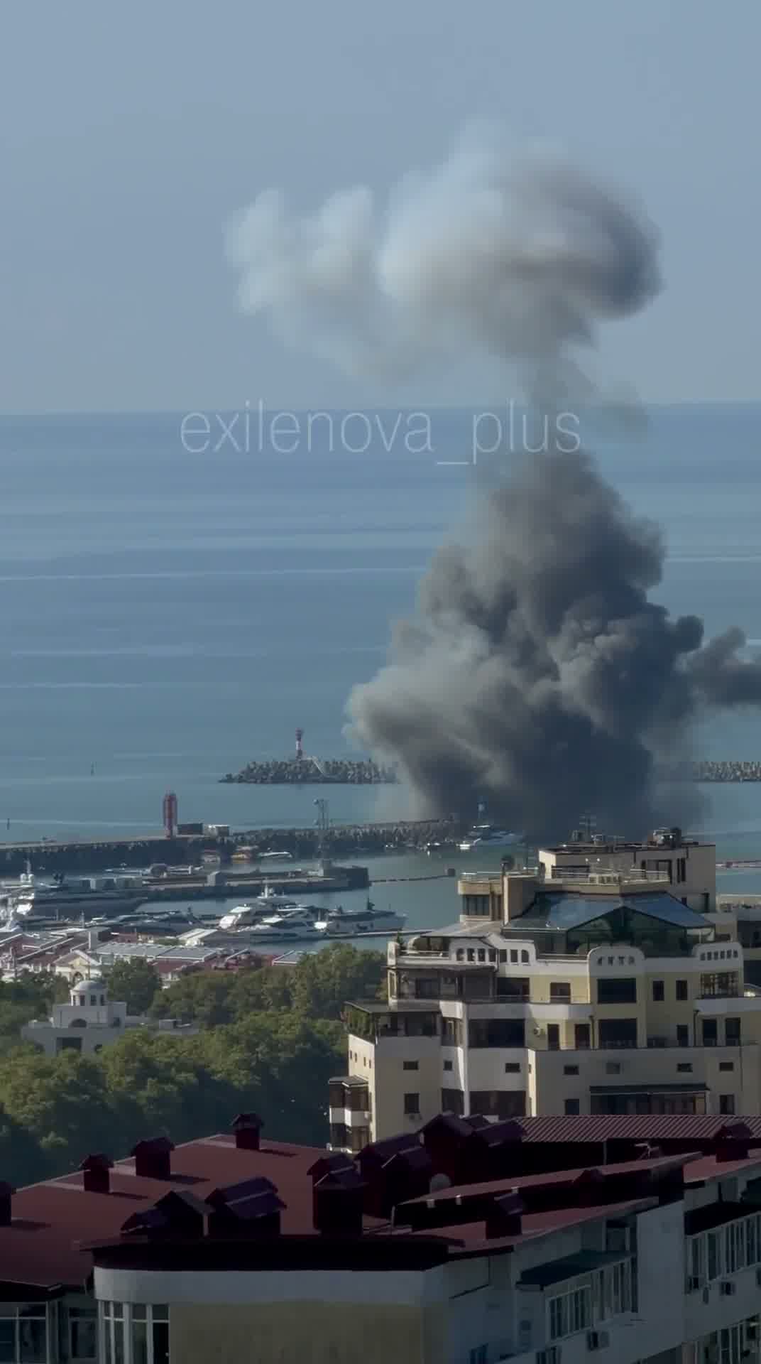 Explosions were reported at port in Sochi