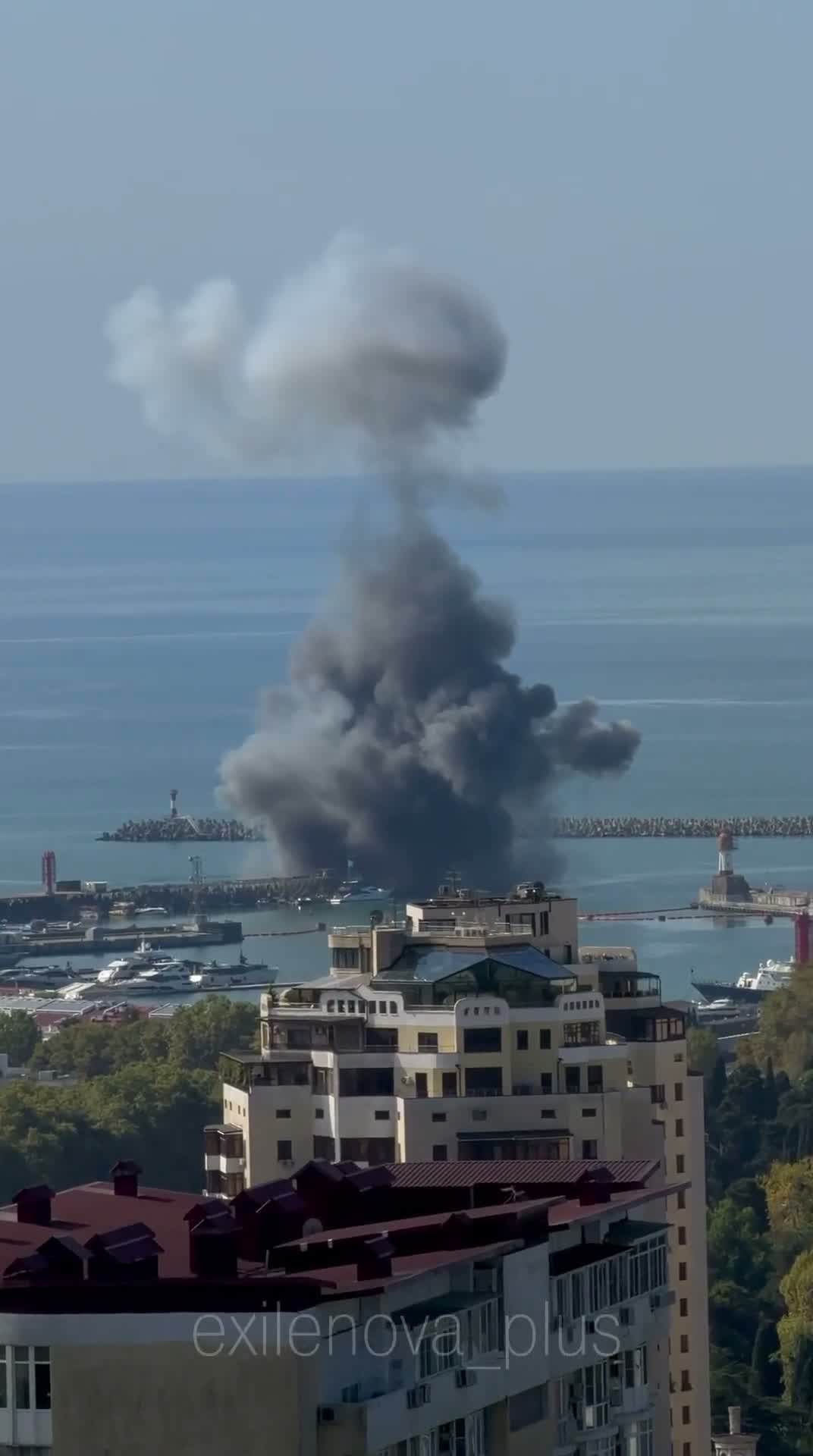 Explosions were reported at port in Sochi