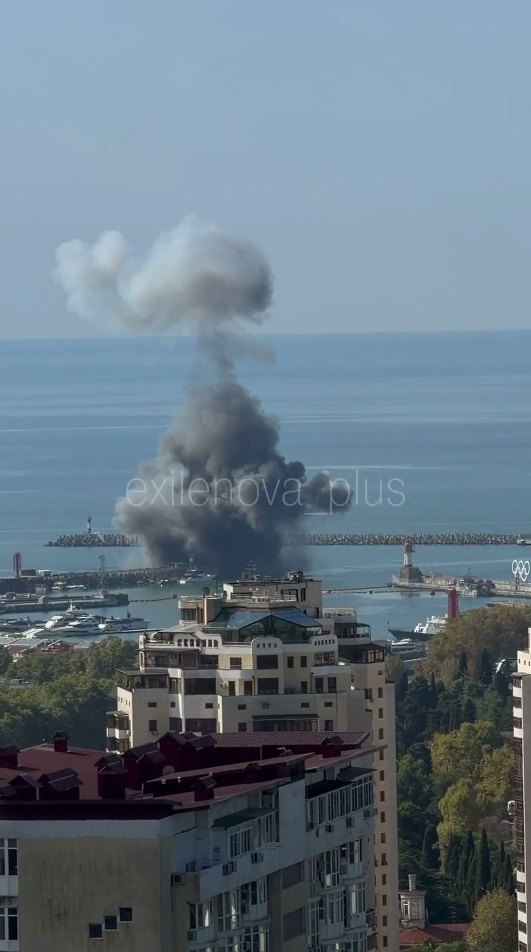 Explosions were reported at port in Sochi