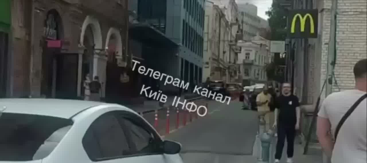 Debris of the drone have fallen on the roof of a building in central part of Kyiv