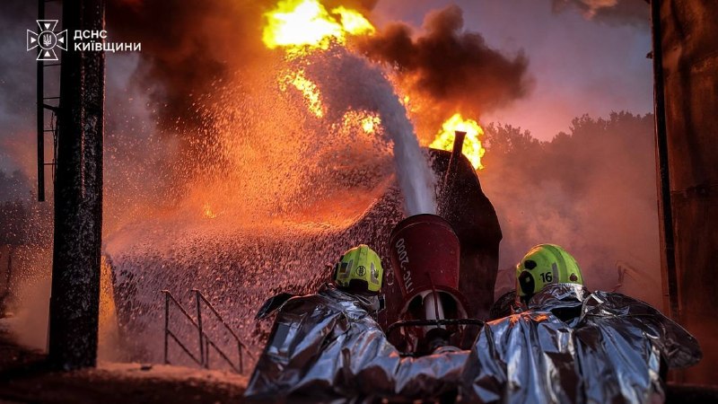 A fire broke out at a critical infrastructure facility in the Fastiv district as a result of a Russian strike