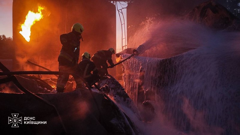 A fire broke out at a critical infrastructure facility in the Fastiv district as a result of a Russian strike