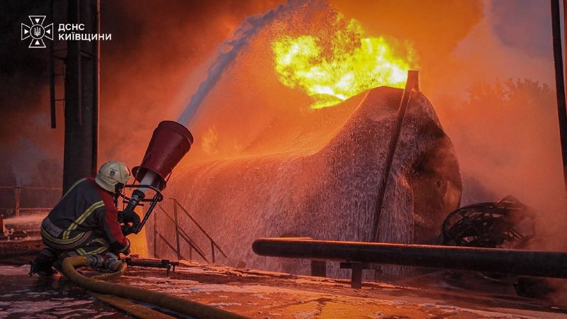 A fire broke out at a critical infrastructure facility in the Fastiv district as a result of a Russian strike