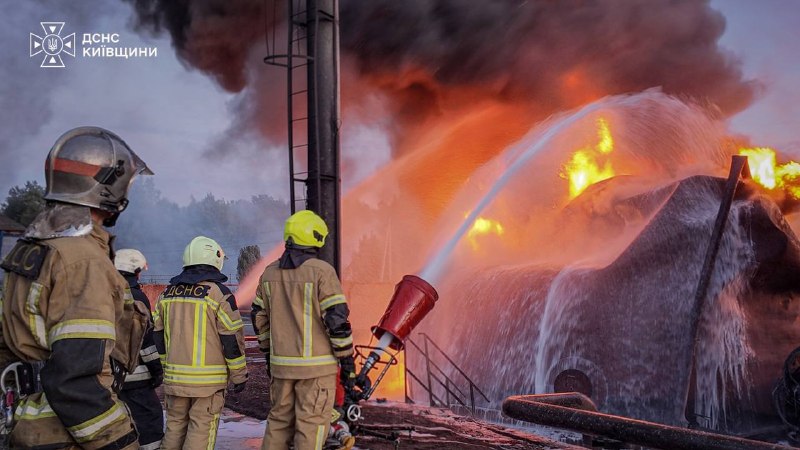 A fire broke out at a critical infrastructure facility in the Fastiv district as a result of a Russian strike