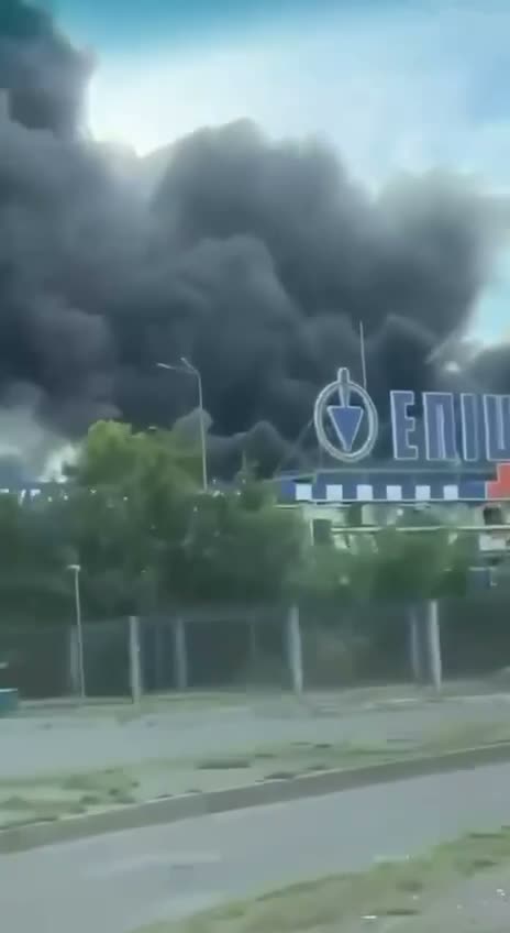 Epicentr mall is on fire in Pryluky after Russian strikes