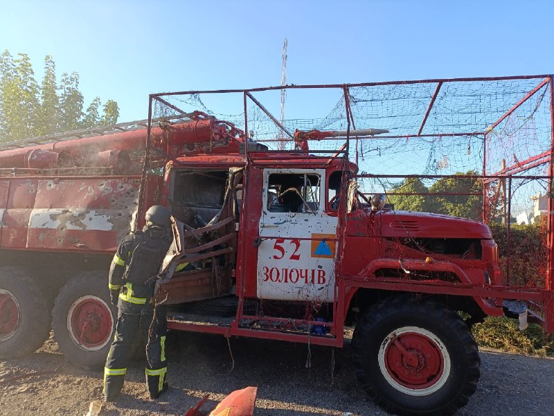 Bei Drohnenangriffen in Solotschiw in der Region Charkiw wurde ein Rettungskraft verletzt.