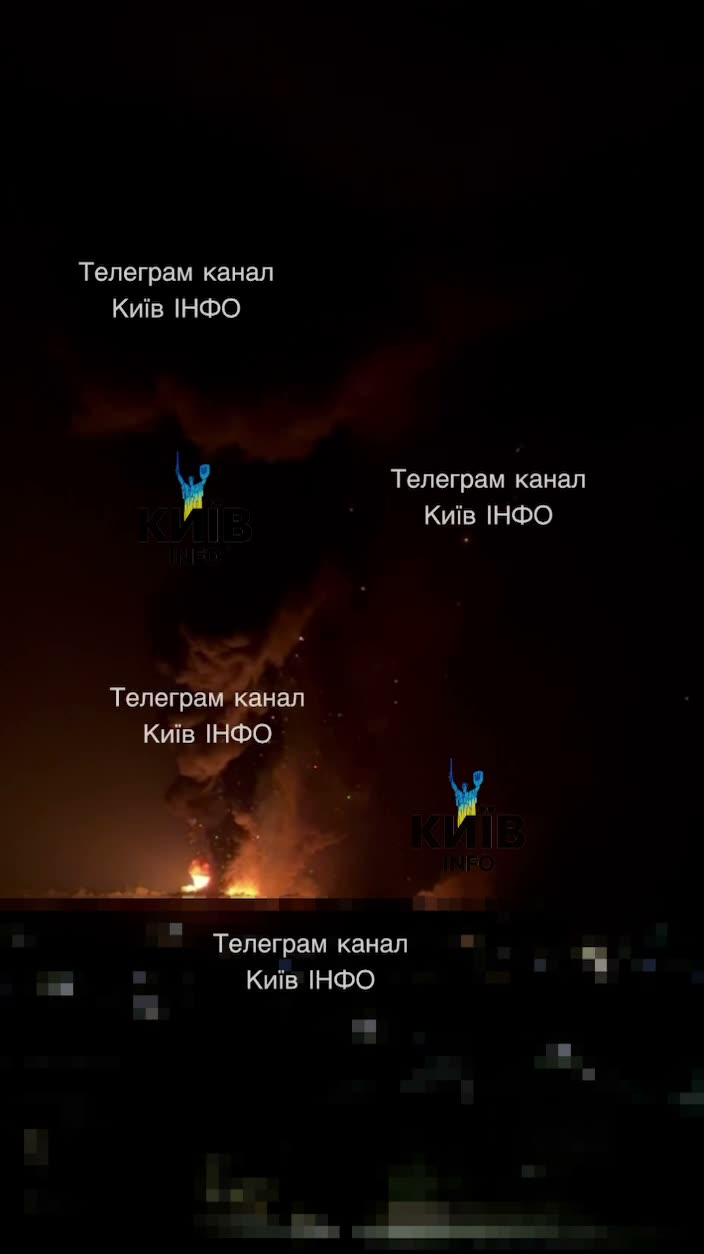 Grande incêndio na região de Kyiv como resultado de ataque com drone
