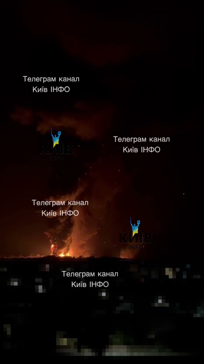 Grande incêndio na região de Kyiv como resultado de ataque com drone