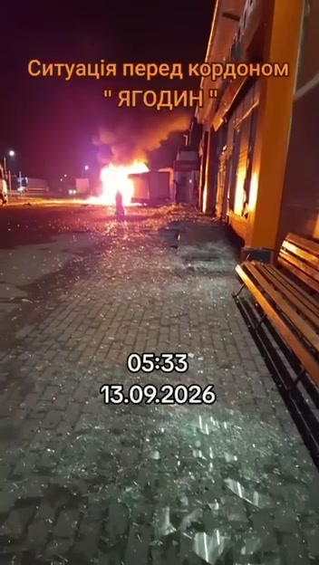پهپادها یک ایستگاه سوخت را در منطقه ولین، در نزدیکی مرز با لهستان، هدف قرار داده‌اند.