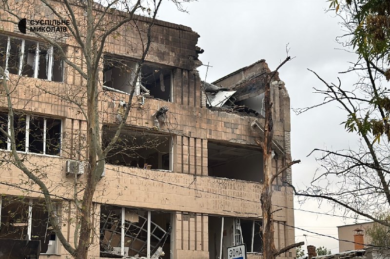Damage in Mykolaiv as result of Russian drone strikes