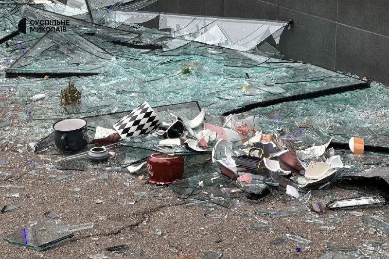 Damage in Mykolaiv as result of Russian drone strikes