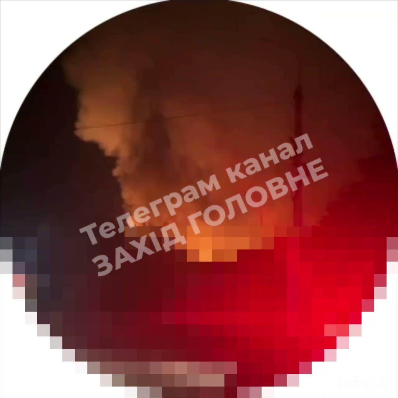 Big fire in Rivne as result of drone strike
