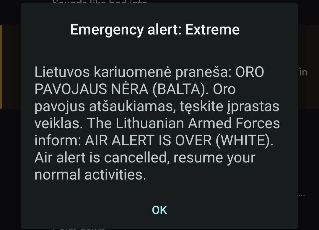 A drone has entered Latvian airspace and exited Lithuanian airspace. A warning has been issued by the Latvian military