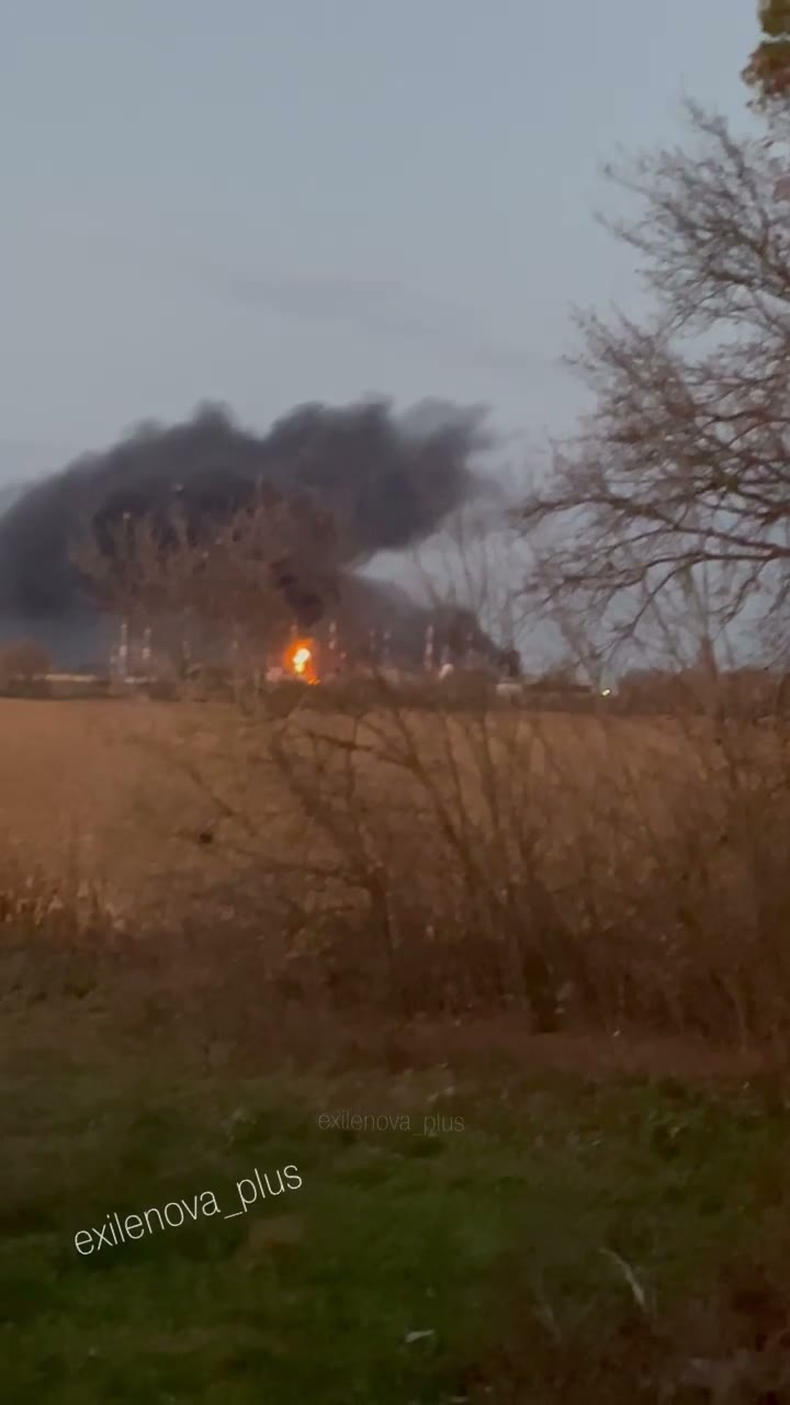 Fire at the Nikolska oil pumping station near Michurinsk, Tambov region