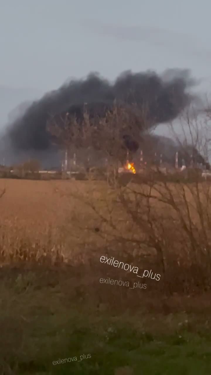 Fire at the Nikolska oil pumping station near Michurinsk, Tambov region